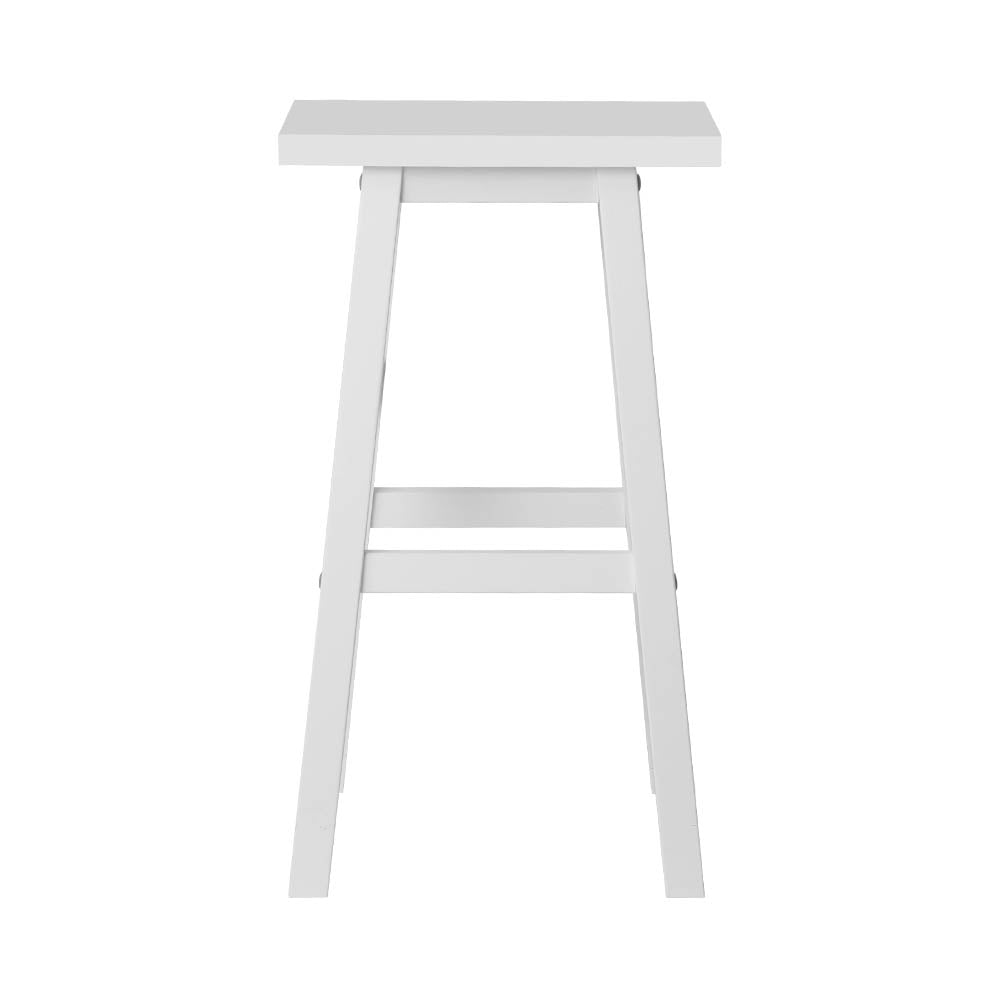 Chair Kingdom Bar Stools Kitchen Counter Stools Wooden Chairs White x2