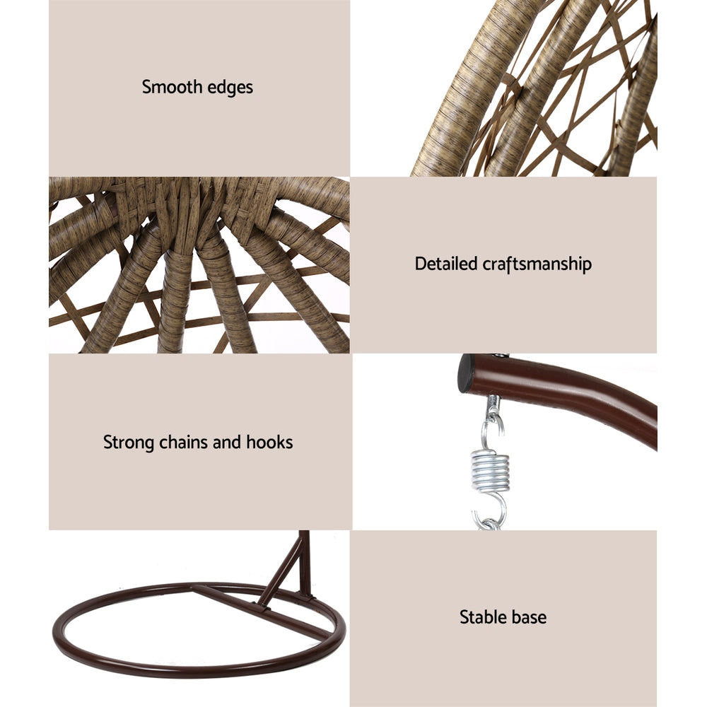 Chair Kingdom Premium Outdoor Brown Hanging Swing Chair