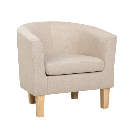 Chair Kingdom   Armchair Lounge Chair Tub Accent Armchairs Fabric Sofa Chairs Beige