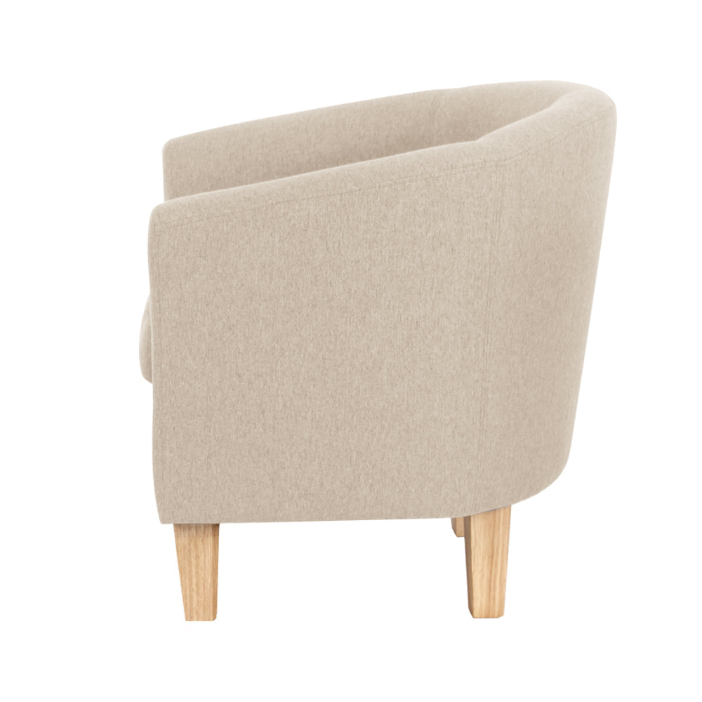 Chair Kingdom   Armchair Lounge Chair Tub Accent Armchairs Fabric Sofa Chairs Beige