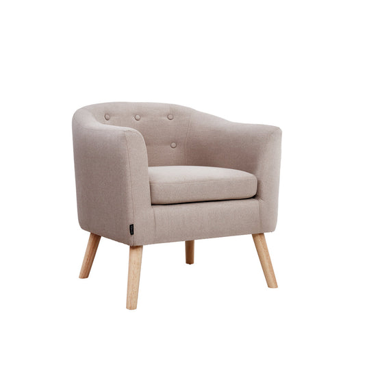 Chair Kingdom   ADORA Armchair Tub Chair Single Accent Armchairs Sofa Lounge Fabric Beige
